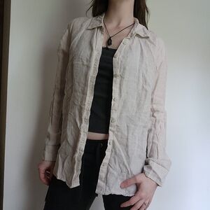 Talbots - Linen Button-Up